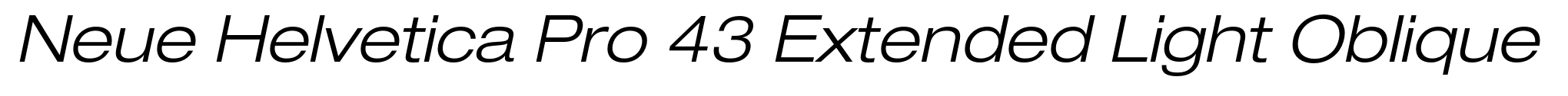Neue Helvetica Pro 43 Extended Light Oblique image